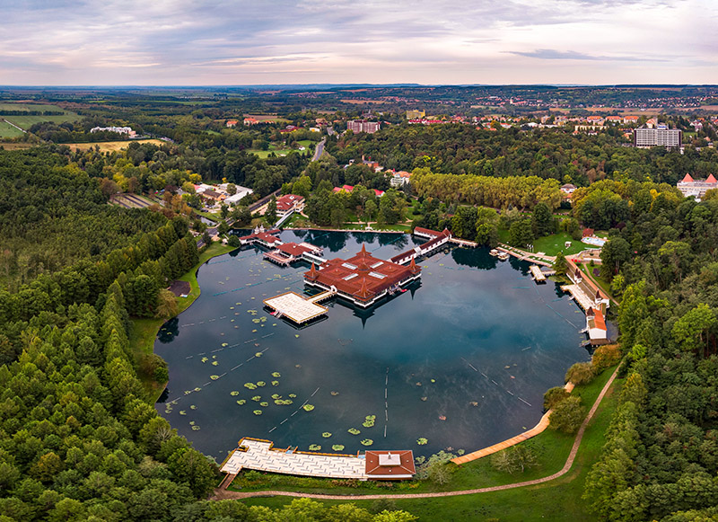 Lake Hévíz in Hungary - the largest biologically-active natural thermal lake