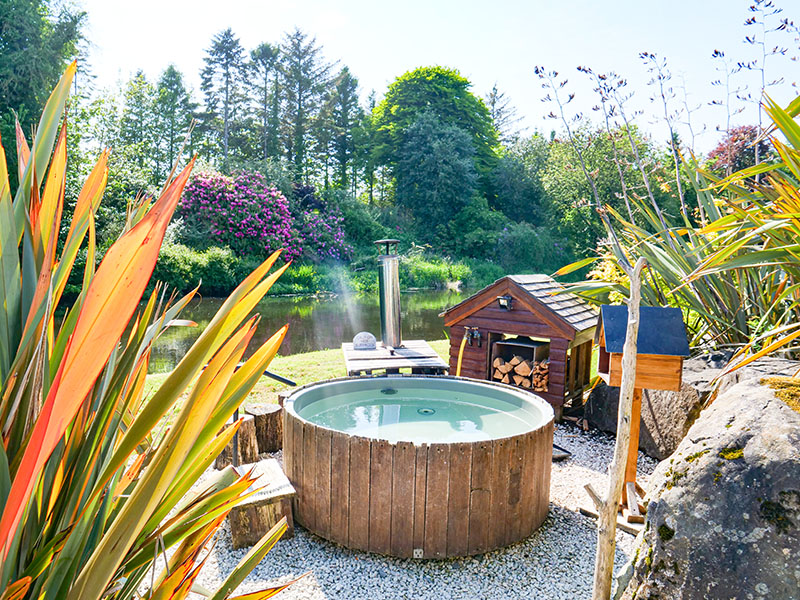 A private hot tub at Galgorm Thermal Village