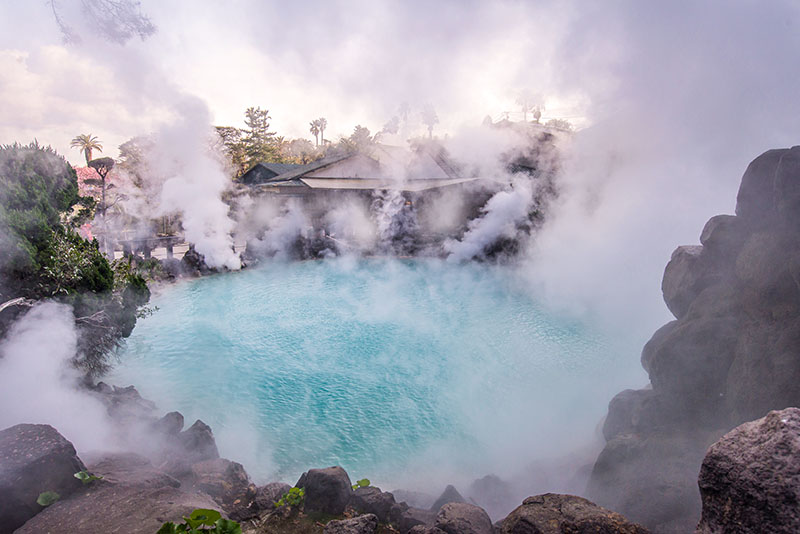 Sea Hell thermal spa in Umi-Zigoku in Beppu, Oita, Japan