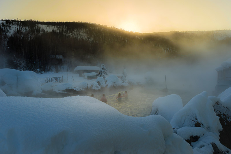 Chena Hot Spring in Alaska during Winter