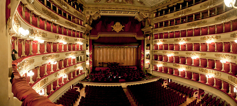 The interior of Teatro alla Scala in Milan