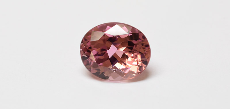 Pink tourmaline facet cut gemstone