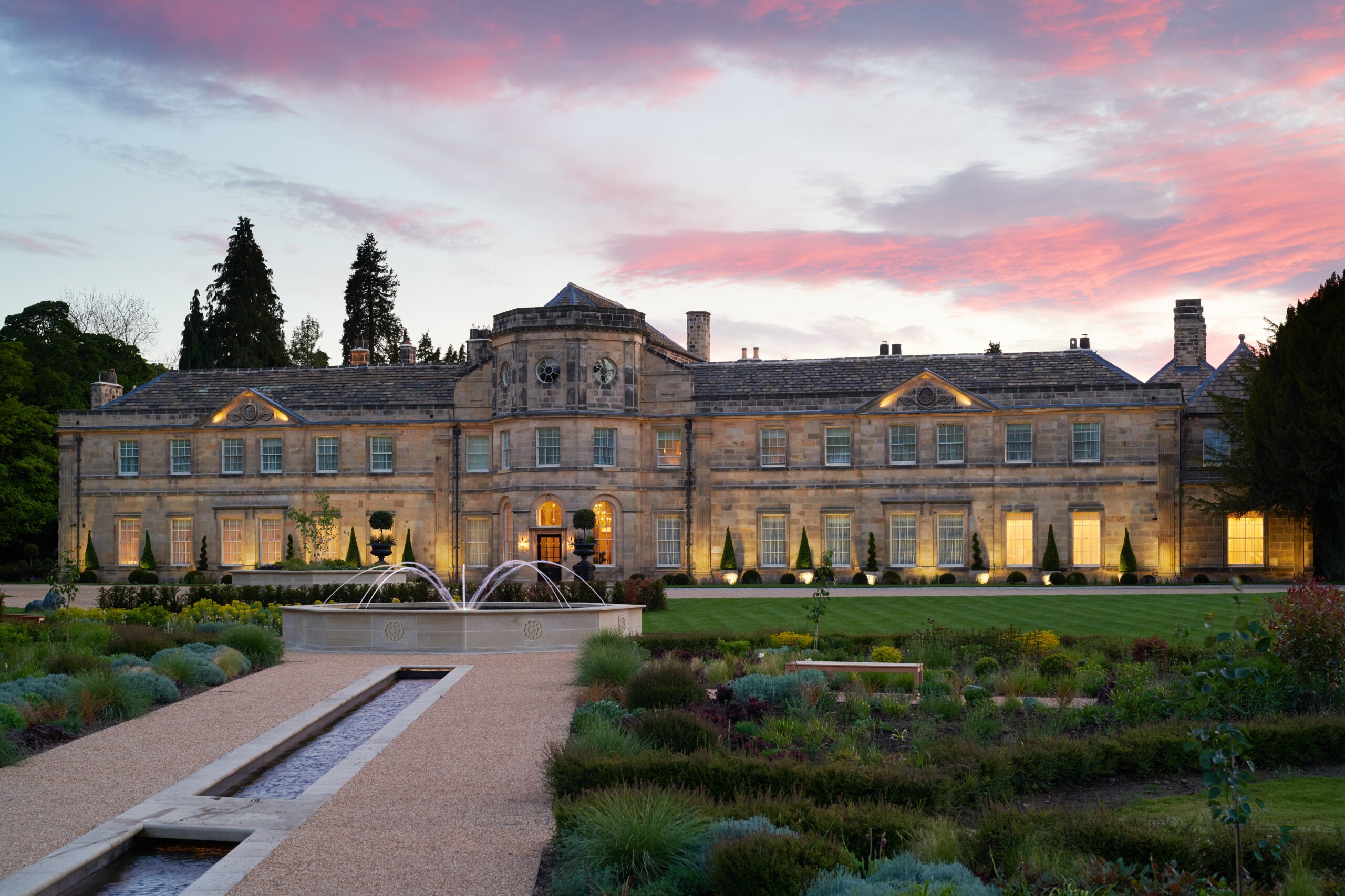 Grantley Hall wellness retreat and spa hotel exterior