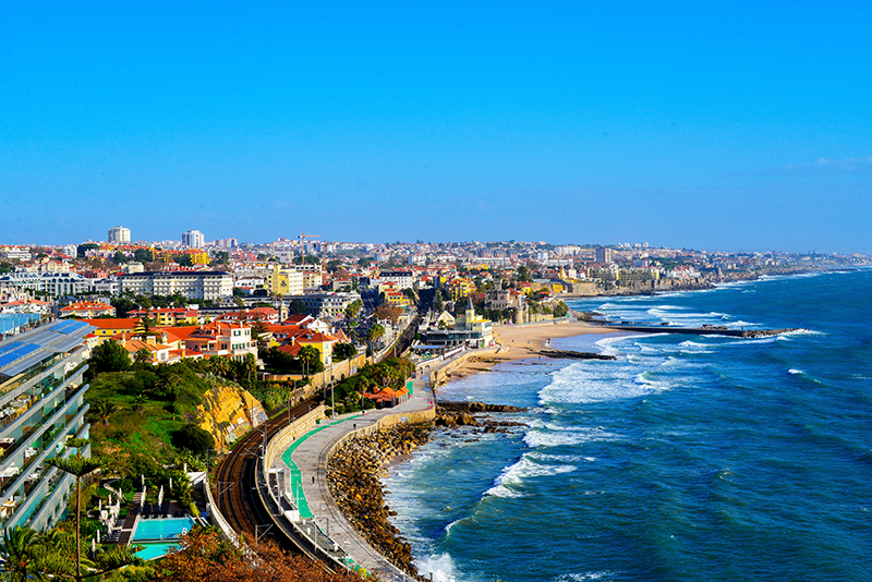 Aerial view of Estoril in Portugal