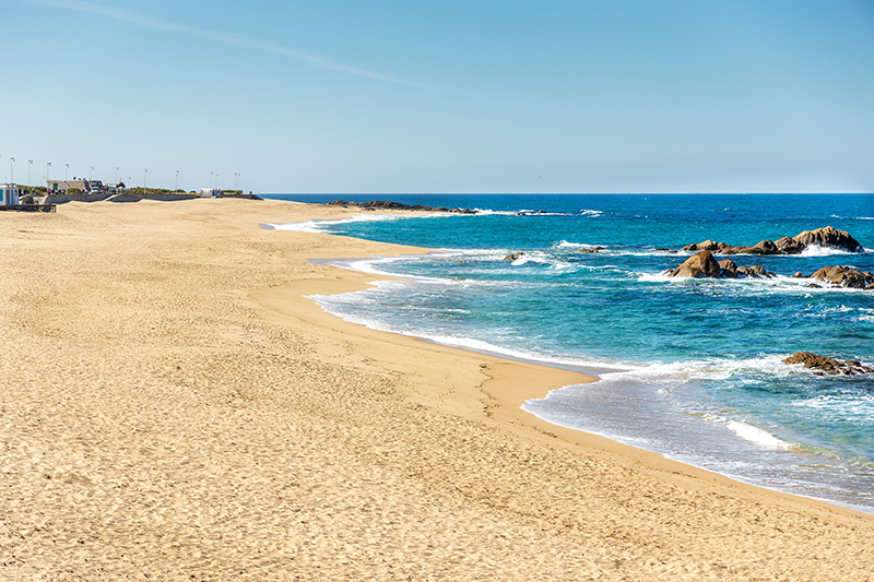 Sandy beach in Vila do Conde, Porto, North Region, Portugal