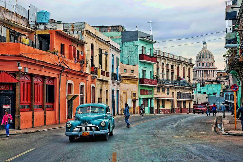 A vintage car in Cuba