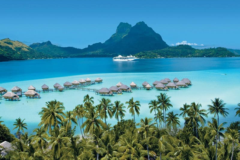 The Gauguin cruise ship in Bora Bora