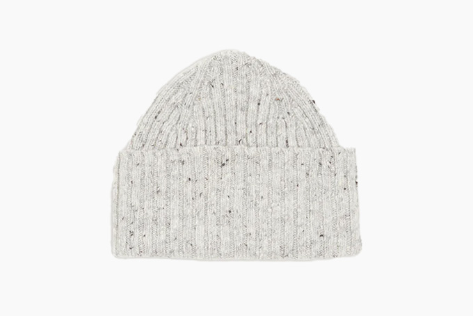 Шапка Drakes Light Grey Donegal Ribbed Merino Knit Cap