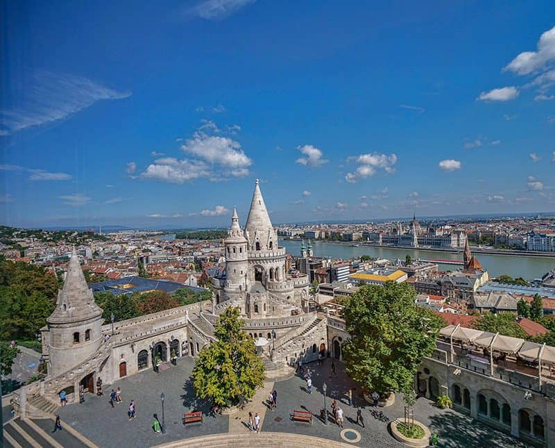 View of Fisherman's Bastion in Budapest Hungary