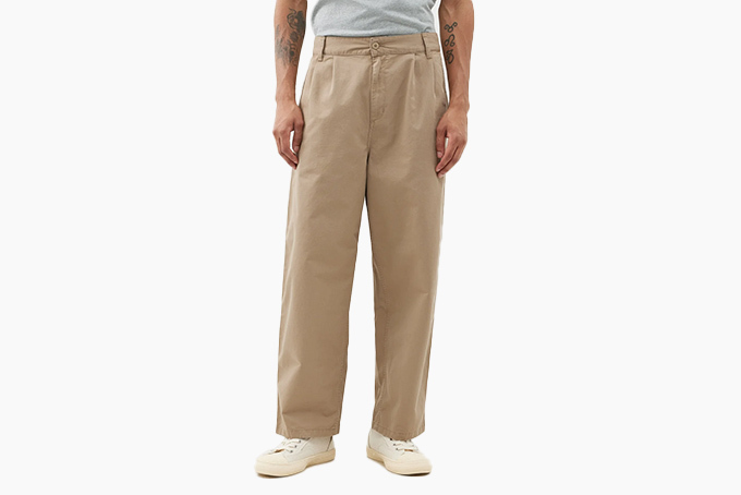 Carhartt WIP Colston Pleated Stone Washed Cotton Twill Trousers