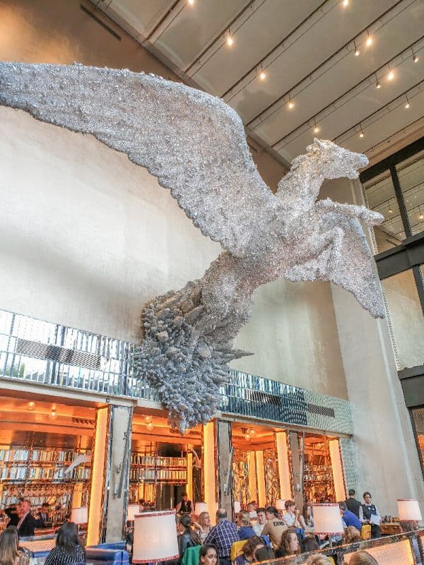 Brasserie of Light is an all day restaurant in Selfridges which features Pegasus, the largest Damien Hirst art installation in London