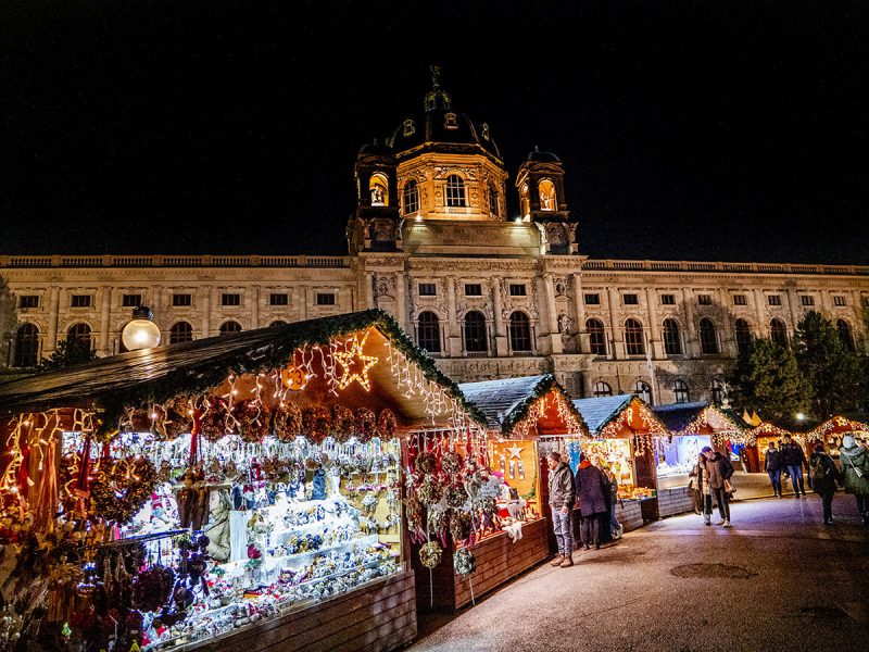 Maria-Theresien Christmas Market at night