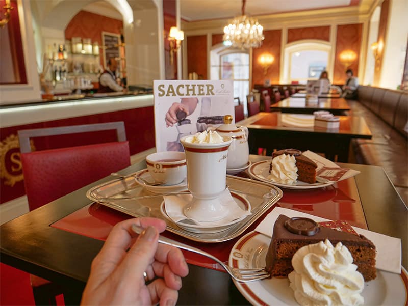 Cafe Sacher for Sacher Torte cake in Innsbruck, Austria