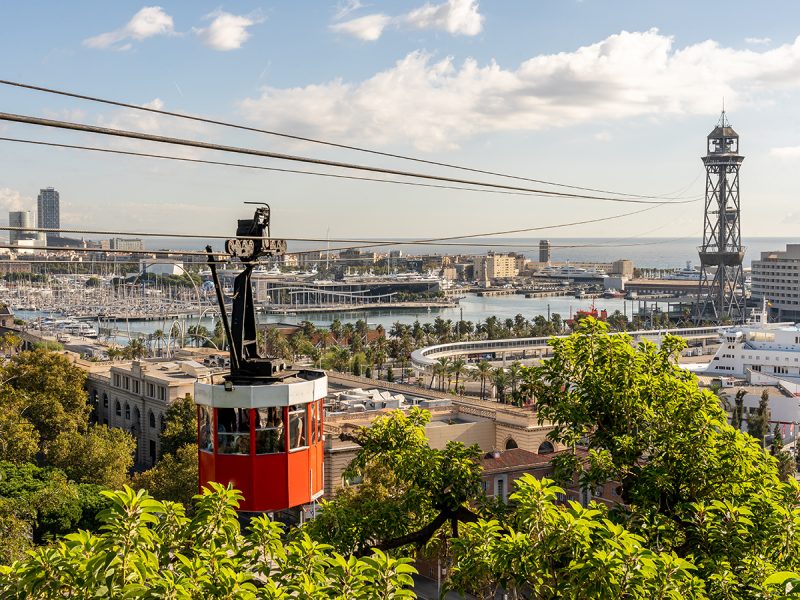 Barcelona cable car with views of Barcelona cruise port