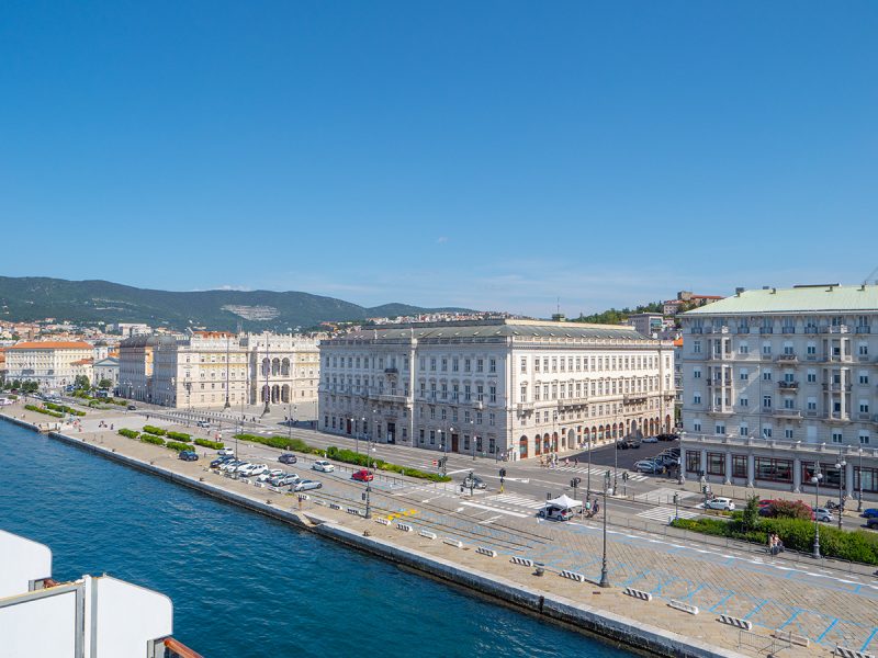 Trieste from the balcony of our Holland America Oosterdam cabin