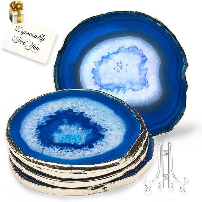 Blue agate coasters