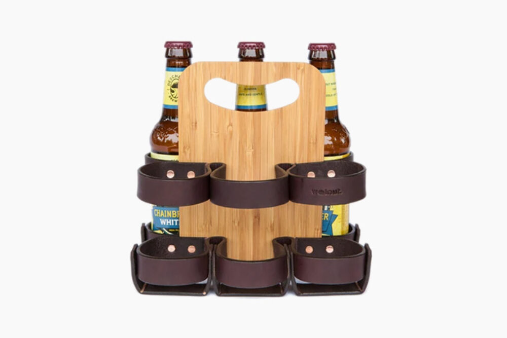The Spartan Carton Leather Beer Carrier