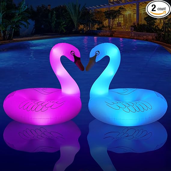 Inflatable swan floats