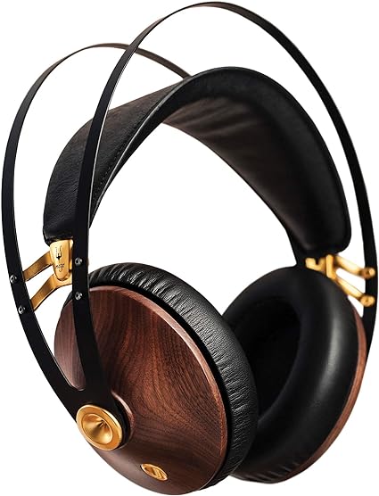 Walnut and gold headphones