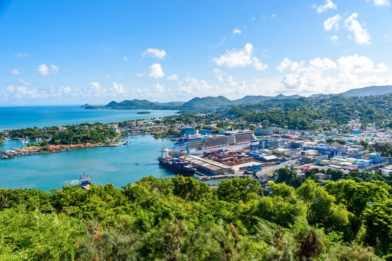 The cruise port at Castries, Saint Lucia