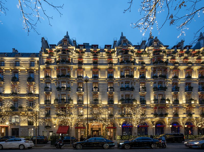 View of the facade of Plaza Athenee Hotel