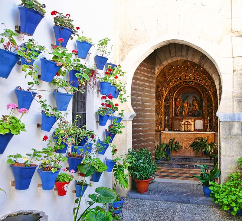 One of the beautiful courtyards in Cordoba Old Town