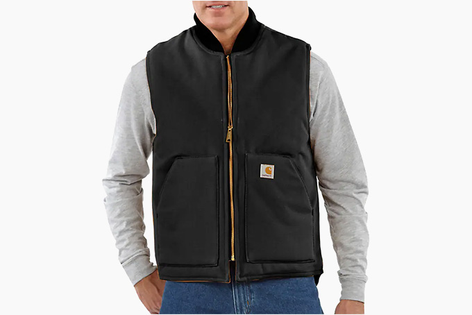 Carhartt Rib Collar Insulated Vest Relaxed Fit Firm Duck F 3 24 4
