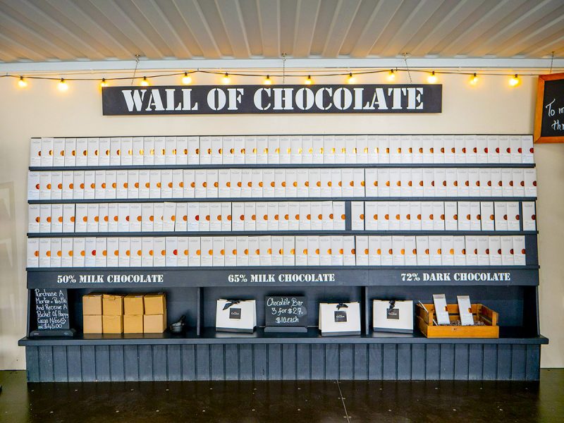 Project Chocolat Wall of Chocolate at the gift shop