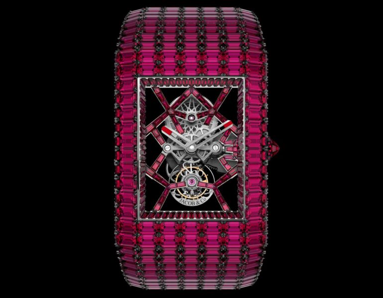 Часы Jacob & Co. Часы Billionaire III возвращаются с утроенной привлекательностью в изумрудном, рубиновом и радужном вариантах