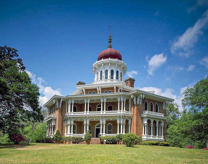 The Longwood Mansion in Mississippi is an unusual octagonal shaped house