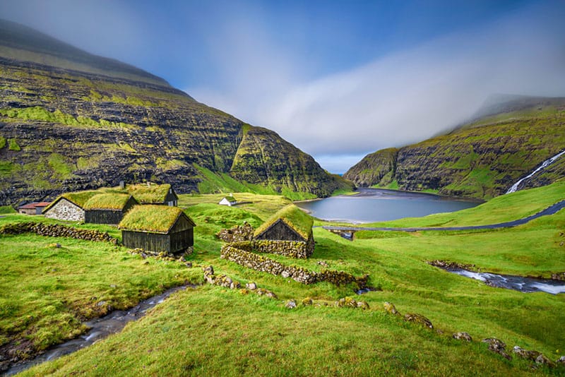 Village of Saksun on the island of Streymoy, Faroe Islands, Denmark