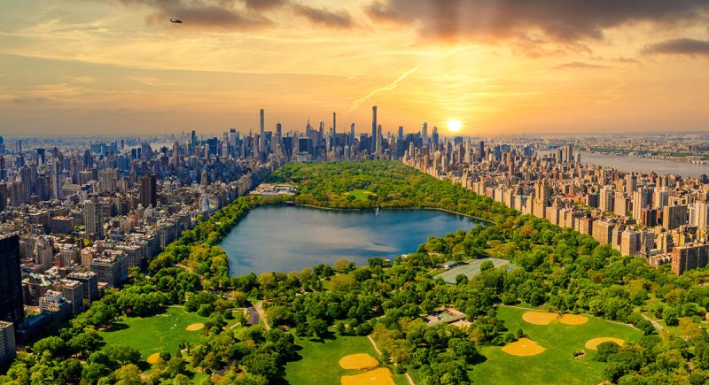 Aerial view of Central Park in New York City