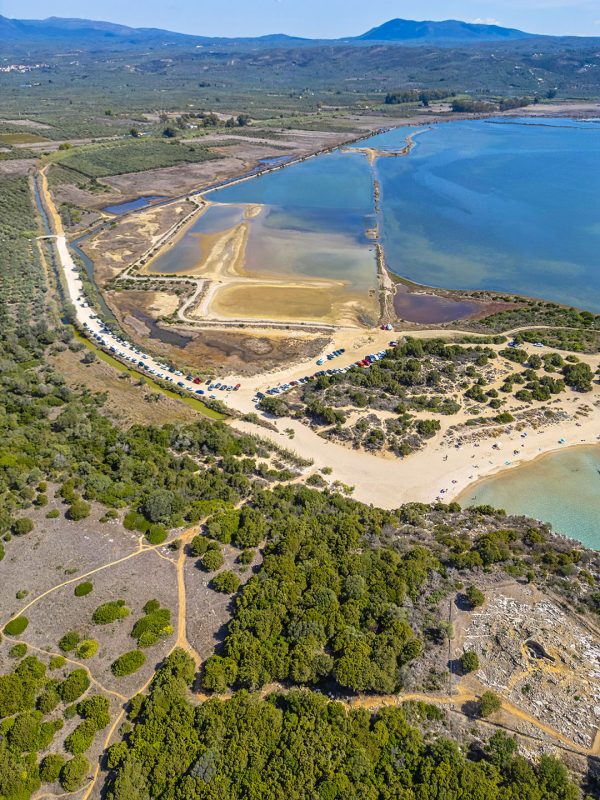 Aerial view of Gialova Lagoon 