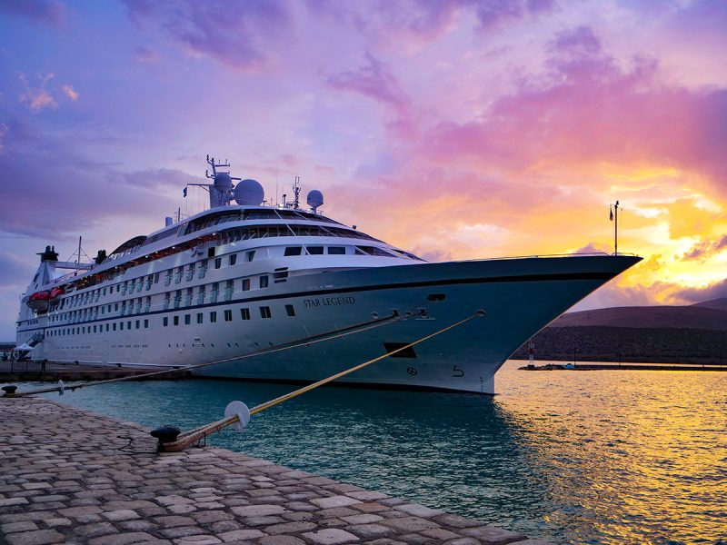 Windstar Star Legend cruise ship in port