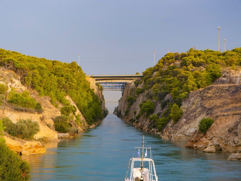 Navigating the Corinth Canal