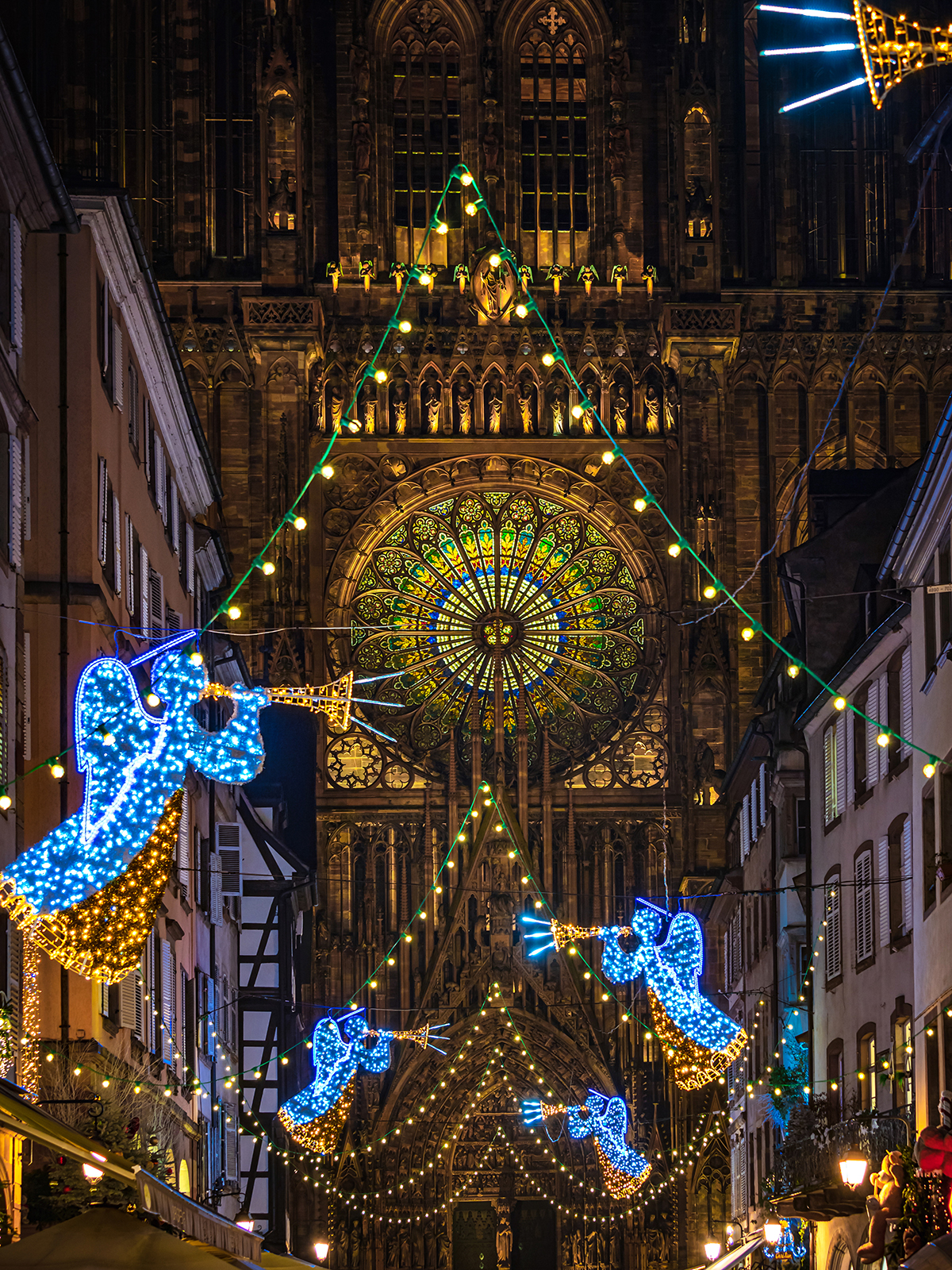 Christmas decorations in the streets of Strasbourg, the capital of Christmas