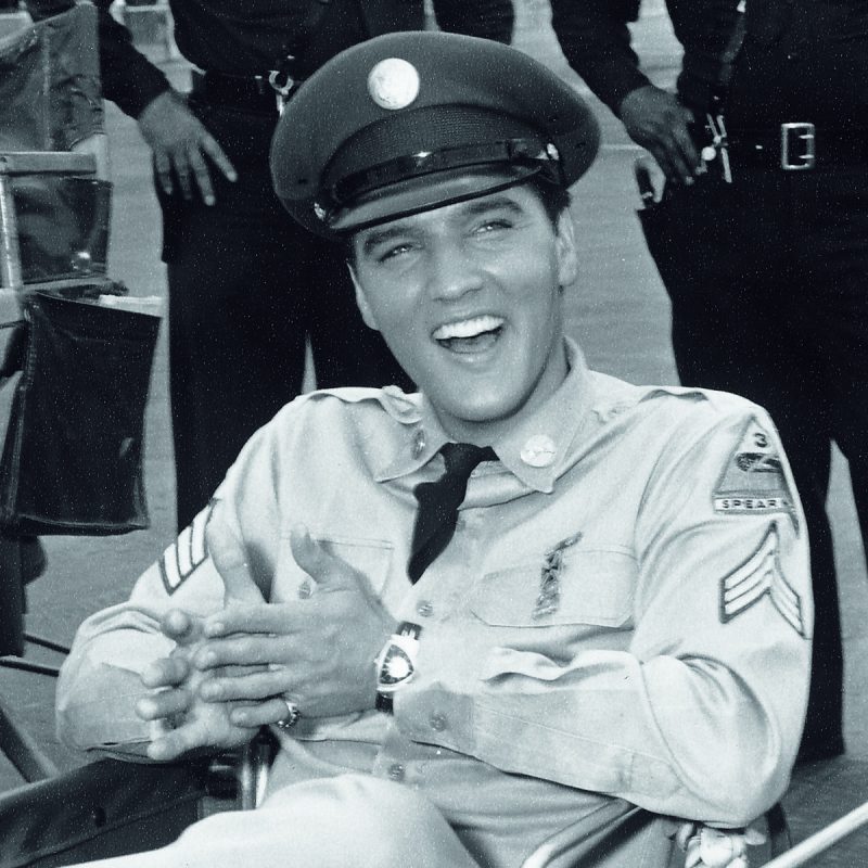 Elvis wearing his Hamilton Ventura watch