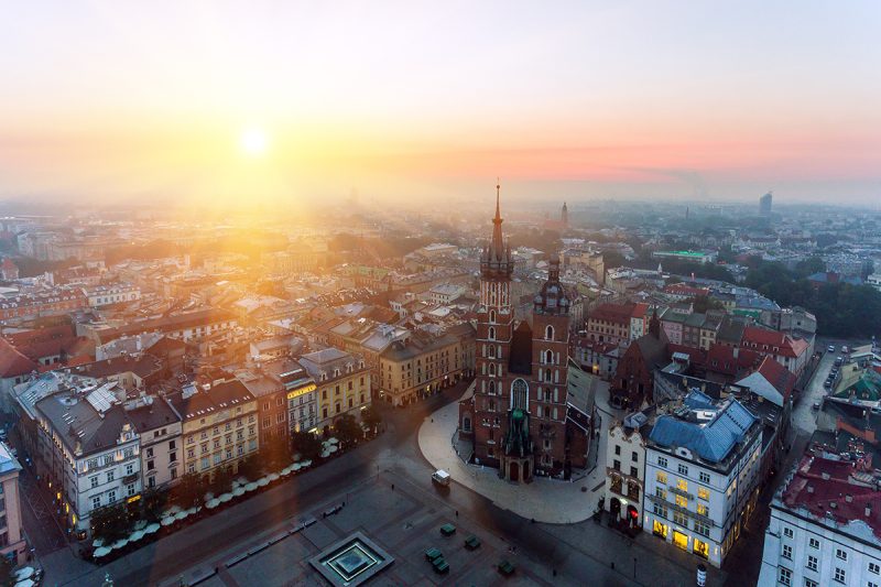 Krakow historic market square, Poland