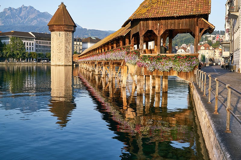 Kapellbrucke aka Chapel Bridge, Lucerne, Switzerland