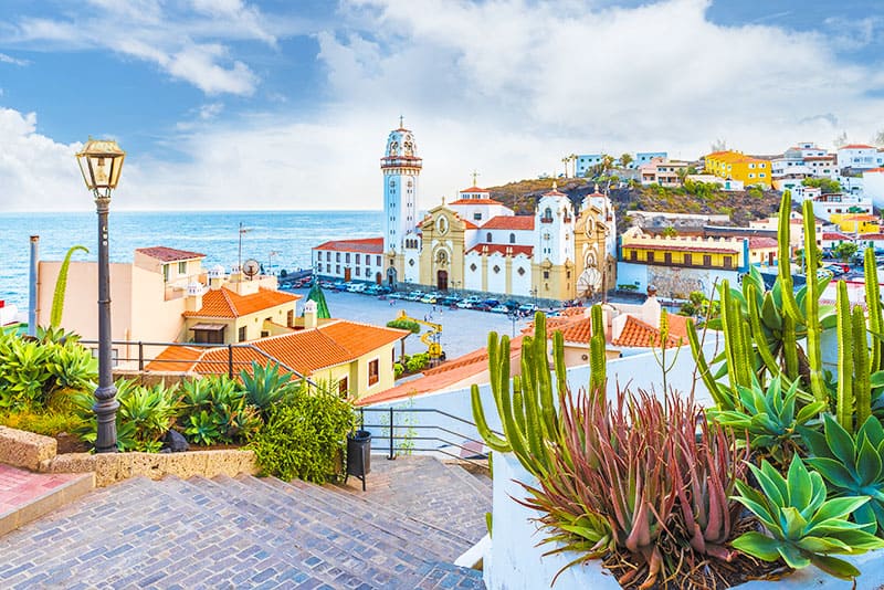 View of Candelaria town of Tenerife, Canary Islands, Spain