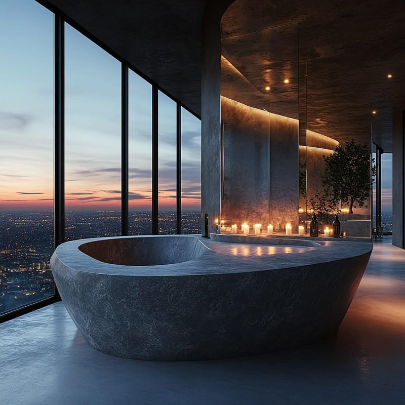 render of a bathroom at Sky Palace - the tallest apartment in the world