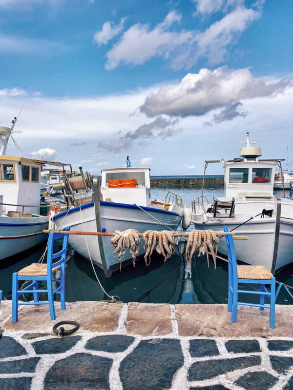 Paros harbour in Greece