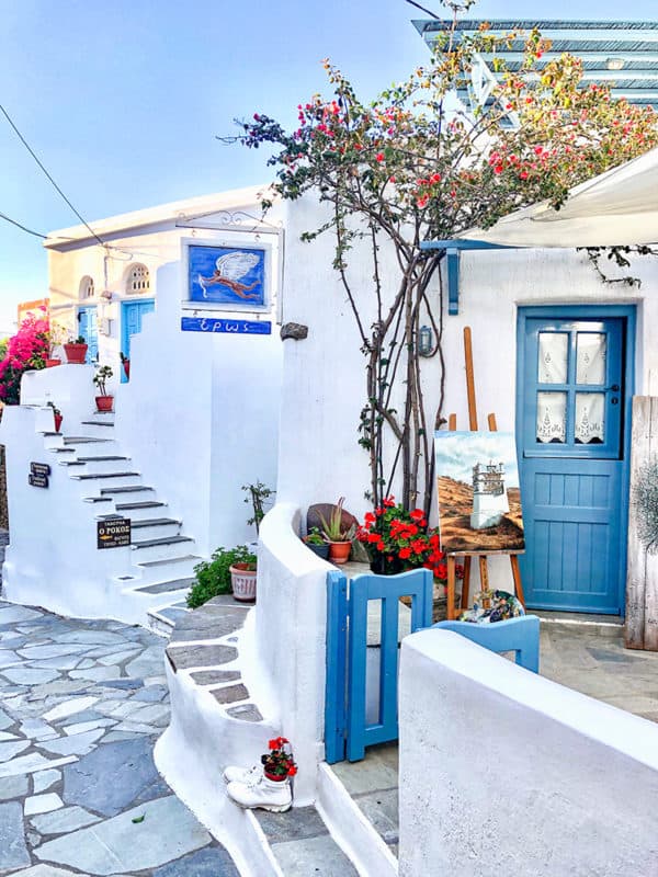 A white village on Tinos island in Greece