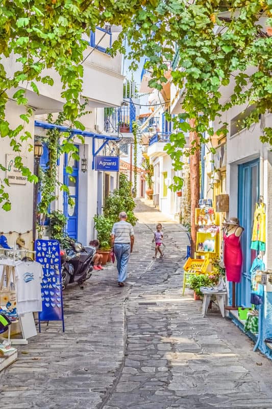 Skopelos island pedestrianized zone