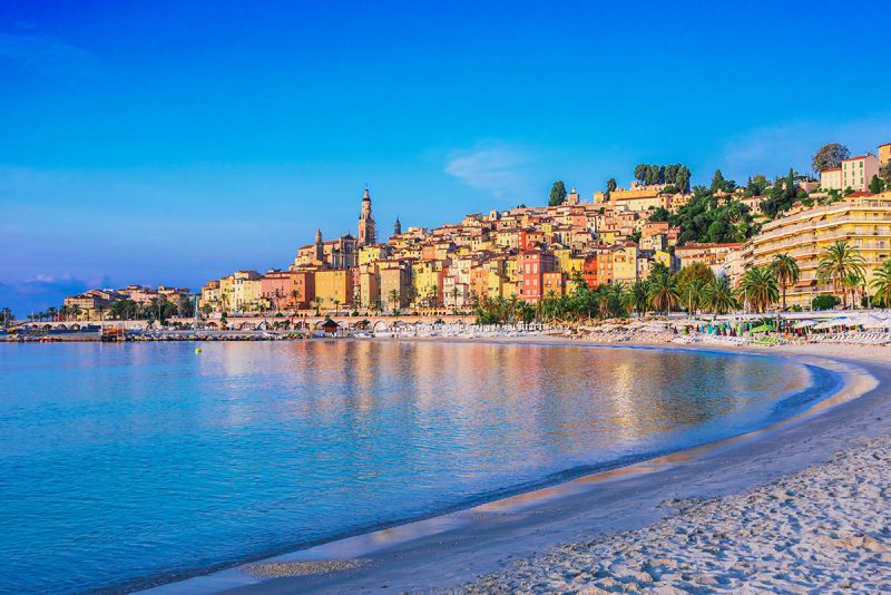 The Old Town of Menton on the French Riviera
