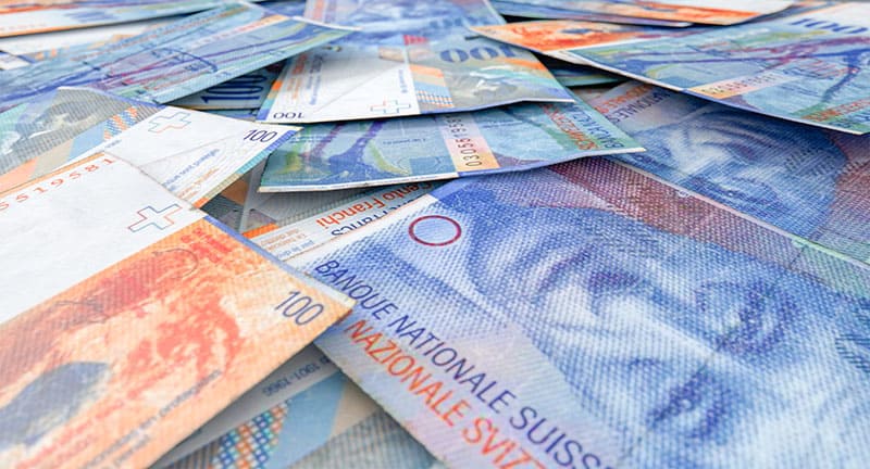 Swiss franc banknotes