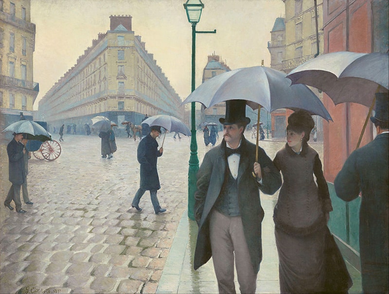 Paris Street; Rainy Day - Gustave Caillebotte, Public domain, via Wikimedia Commons