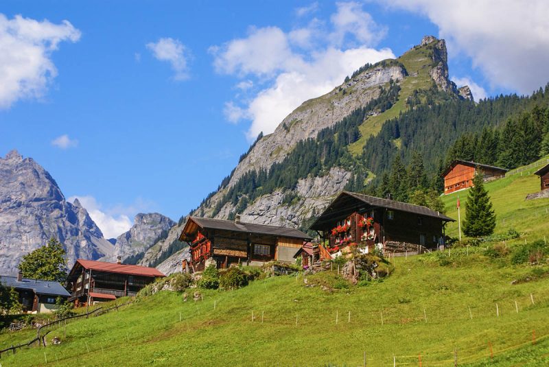 Beautiful Gimmelwald village, central Switzerland