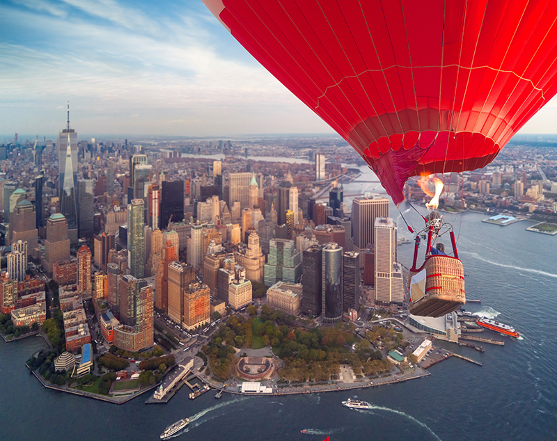 Hot air balloon ride in Manhattan, New York