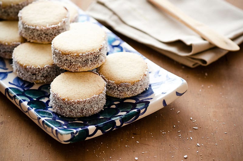 Alfajores with milk caramel and coconut